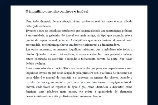Exemplo de conteúdo interno do Engenharia da Locação
